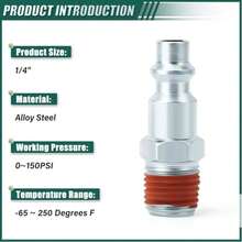 10pcs 1/4" NPT Male Industrial Air Plugs, 300PSI Pneumatic Quick Connect Air Compressor Hose Fittings - Multicolor - View 3