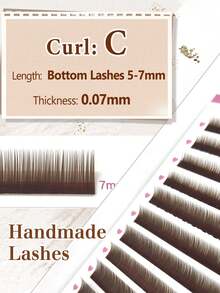 FOXYMEI 1500pcs Bulu Mata Palsu Campuran J/B/C Curl Cokelat & Hitam Alami Lembut Pendek 5-7mm, Bulu Mata Individual Berkualitas Tinggi untuk Pesta - MultiWarna - View 13