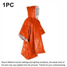 1/2 件装便携式应急求生雨衣斗篷 - 橙色和绿色，47.24 英寸，PE 薄膜双面隔热雨衣毯，隔热应急毯，反光设计增强可见度，户外多功能三合一雨衣，适用于徒步旅行、露营、车载求生毯和便携式雨披。 - 彩色 - 查看 16