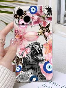 Ốp lưng điện thoại dày dặn, trong suốt, chống sốc, họa tiết da báo và hoa lá thời trang, tương thích với iPhone 16/11/16pro/16plus/16promax/16e/15Promax/13/14/12/XS/XR/7G/8P, Galaxy S25/S25PLUS/S25 Ultra/A16/A36/A26/A56/A50, 11/12Pro/12/12X/13Pro/14Pro/15Pro/, 10/9/Note9/12c/Note11pro/Note8Pro - Nhiều màu - Xem 3