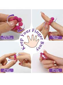 5pcs Sensory Fidget Rings - Designed To Relieve Anxiety And Stress. Adjustable Rings, Multi-Color Gradient. Suitable For Adults, Finger Massager - Different Textured Spiky Beads Stress Relief Rings, Suitable For Home, Outdoor, School, Office, Travel And Other Scenarios - Great Gift For Various Occasions - Multicolor - View 6