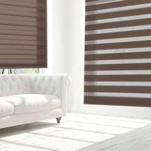 Mercury Textil Double Layer Day And Night Roller Blind, Window Roller Shade Combining Plain And Blackout Fabric, Childproof System. Available In White/Black/Grey/Yellow/Brown ✅Free 24/48h Delivery To Mainland Spain✅ Fast Delivery - Brown - View 4