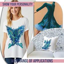 [Free Shipping]Silvora Pair Embroidery Phoenix Costume Sequin Appliques Patches, Peacock Feather Tail Applique Embellishments For Dance Dresses,Clothes,T-Shirt,Neckline Bodice Pants (Blue) - Blue - 查看 7