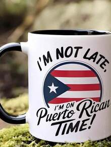 Fantastic Casitika Puerto Rico Souvenirs 11 Oz Puerto Rico Coffee Mug Boricua Gifts With Puerto Rican And Coqui Frog On PR Time - Black - View 1