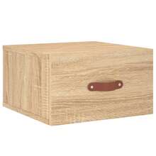 vidaXL Mesa cabeceira mural chêne sonoma 35x35x20 cm - Castanho - Ver 2