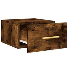 vidaXL Tables de chevet murales 2 pcs chêne fumé 35x35x20 cm - Tabac - Voir 7