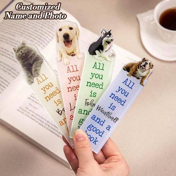 إشارات كتب أكريليك مخصصة للحيوانات الأليفة، هدايا مثالية لمحبي الحيوانات الأليفة، إشارات كتب مخصصة للنساء، وألبومات صور حيوانات أليفة مخصصة