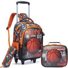 Girls Rolling Backpack With Lunch Box And Pencil Case, Suitable For Elementary School Students, Children's Travel Luggage, Designed For Girls