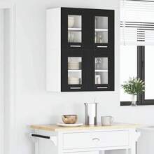 vidaXL Armoire suspendue avec porte 2 pcs Chêne noir 60 x 31 x 40 cm - Noir - Voir 4