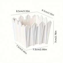 2/4/6个装户外露台窗台简约塑料花盆，装饰花盆，花瓶，适用于家庭庭院、阳台，也是理想的礼品之选。 - 白色 - 查看 3