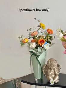 5个/套创意手工花束礼品袋 - 混色，蝴蝶主题，DIY材料，适用于情人节、母亲节、教师节、花店包装材料