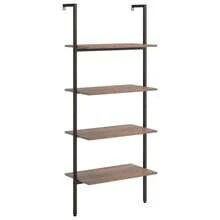 vidaXL Étagère con 4 niveles marrón foncé y negro 64x35x152,5 cm - Marrón - Ver 2