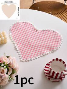 1/2/4/6 piezas Servilletas con encaje y estampado de corazones a cuadros en rosa, decoración de mesa de comedor dulce y linda para tazas/platos, adecuado para fiestas, cumpleaños, bodas, oficinas, hogar, dormitorios, todas las estaciones, Día de San Valentín - Rosa - Ver 11
