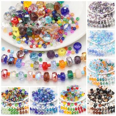 New Glass Bead Wheel Bead Rice Bead Mixed Color Series Mobile Phone Chain DIY Material Package Accessories Spot Wholesale