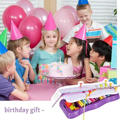 Children's DIY Weaving Craft Set, Pink & Purple Storage Box, Colorful Threads And Decorative Rings, Portable Storage Design, Suitable For Making DIY Bracelets And Accessories, Children's Dress-Up Toys And Role-Playing, Ideal Gift For Homemade Crafts, Festivals Or Parties, Perfect Birthday Or Holiday Gift For Boys And Girls.