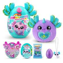 ZURU出品的Rainbocorns Axolotlcorn惊喜毛绒玩具，适合3岁以上女孩。