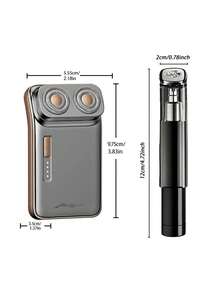 SKYWORTH Creavin/Meizi 鼻毛修剪器 + 电动剃须刀 + 礼盒套装，800mAh 大容量电池，IPX7 级防水，干湿两用，全身可水洗，2 个不锈钢刀片，一键启动，灰色和银色可选 - 彩色 - 查看 3