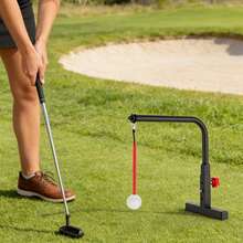 Adjustable Golf Swing Training Aid With 360° Automatic Ball Return, Durable Iron Construction, Compact Design For All Skill Levels, Easy Assembly - Black - View 10