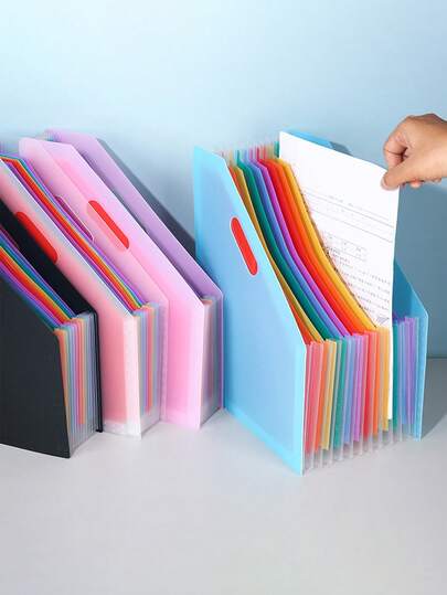 13-Fach Akkordeon-Dateiordner mit schräger Klappe, erweiterbar für A4-Größe, große Kapazität, perfekt für Studenten zum Organisieren von Prüfungsunterlagen und Dokumenten für den Schulstart, Schulmaterial