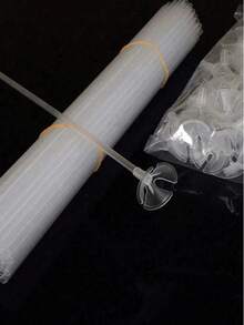 10个/40个塑料气球夹和杆，简易透明气球支架，适合派对使用