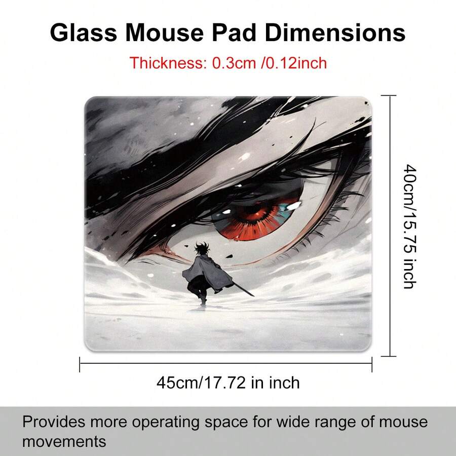 1pc " Glass Mouse Pad-Snowscape Giant Eye, Fantasy Adventure, Hard Mousepad For Gaming, Fluid Control, Durable 3mm Thickness-Anti-Scratch Nano Coating, Crystal Glass With Precision And Speed, Zero Frictio" - Multicolor - View 1