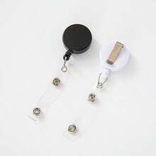 2pcs - Retractable ID Name Badge Holder Reel With Belt Clip, Office And School Accessories/Supplies, Great For Nurses, Teachers, Hospitals And Offices