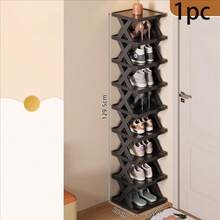 1 Set Creative 2/5/9 Tier Narrow Shoe Rack, Compact Vertical Shoe Organizer, Space-Saving Corner Shoe Shelf, DIY Independent Shoe Cabinet, Suitable For Entryway, Wardrobe, Hallway, Bathroom, Garage And Living Room, Sturdy Structure, Easy Assembly. Ideal Shoe Cabinet For Home And Student Dorms. - Multicolor - View 14