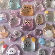 Transparent Pop Seal Sticker Set (4 Pcs) - Fun Embellishments For Planners & Handcrafts - 4Sheets - View 4