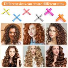 QY- 120 Pcs Hair Perm Rods Kit6 Sizes Plastic Cold Perm Rollers Heatless Perming Rods Curling Rod With Tip Tail Comb For Long Short Straight Curly Natural Hair DIY Styling Tools -3788 - 如圖 - 查看 5