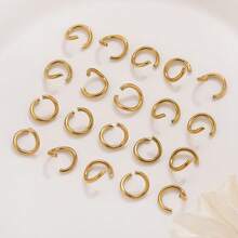 100pcs 18K Gold Plated Stainless Steel Open Jump Rings, Suitable For DIY Jewelry Making Such As Necklaces, Bracelets And Earrings - Open Ring - View 4