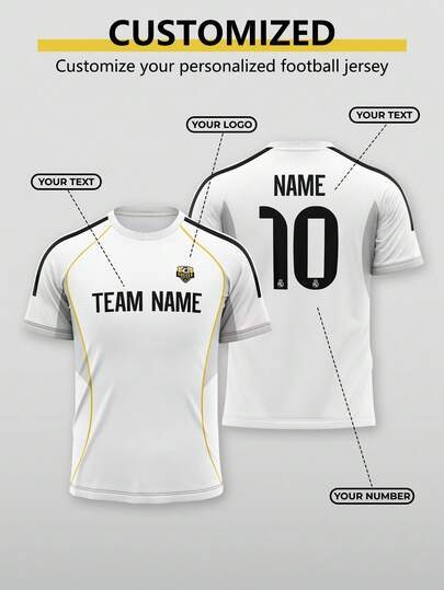 1PC Customized 2026 Spanish First Division League Jersey . White With Patterns. Customizable With Your Own Number. Custom T-Shirt, A New Year Gift. Personalized, Comfortable, Casual And Relaxed Sports Style T-Shirt. It Is Suitable For Daily Wear, Watching Football Matches And Participating In Various Sports Activities
