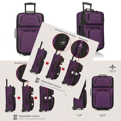 Rio Red Fabric Expandable Carry-On Lage Set