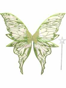 1pc New Holiday Party Halloween Makeup Prop Adult Costume Butterfly Wings, Fairy Wings, Carnival - Multicolor - View 1
