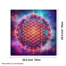 1PC Enchanting Tablecover Elegant Sun And Moon Mandala Talobu Altar Cloth Starry Sky Table Cloth Witchcraft Astrology Black Oracle Mat Tarot Tablecloth Boho Playmat Cloth Home Decor - Multicolor - View 7