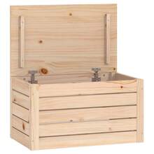 vidaXL Caja de almacenamiento madera maciza de pin 59,5x36,5x33 cm - Marrón - Ver 2