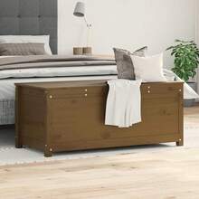 vidaXL Boîte de rangement castanho miel 110x50x45,5cm Bois massif de pin - Castanho - Ver 3