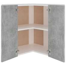 vidaXL Armoire d'angle suspendue "Lyon" Gris béton 57 x 57 x 60 cm Bois d'ingénierie - Gris - Voir 5