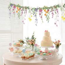 Cheerland Flower Banner Wildflower Garland For Enchanted Garden Party Floral Woodland Theme Picnic Girls Birthday Tea Party Garden Wedding Onederland Theme Laminated Watercolor Baby Shower Drations - quả mơ - Xem 3