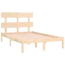 vidaXL Quadro de lit sans matelas 150x200 cm madeira maciça - Castanho - Ver 4