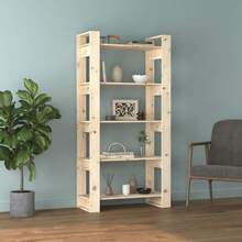 vidaXL Bibliothèque/Séparateur de pièce 80x35x160 cm Bois massif - Tabac - Voir 3