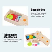 Wooden Tower Of Hanoi With 10 Levels - Montessori Puzzle Game With Rainbow Stacking Blocks, Ideal Gift To Develop Logic, From 5 Years Old.