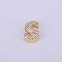 1件新款锆石字母吊坠，优雅魅力，A-Z字母，18k镀金，珠宝制作配件