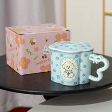 Shell-Patterned Handle Coffee Cup And Saucer Nordic Style Cup Set Minimalist Mug Household Ceramic Cup Retro Water Cup - Multicolor - View 11