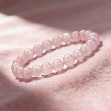 1PC 8mm Natural Stone Rose Quartz Lava Stone Tiger Eye Stretch Bracelet - Semi-Precious Gemstone Beaded Jewelry For Women & Men, Dainty Yoga Healing Bracelet Gift - Multicolor - View 3