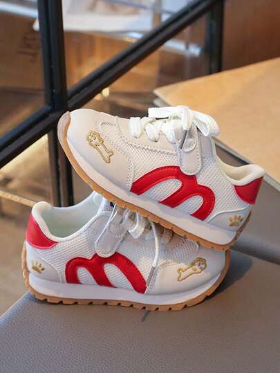 1 Pair New Breathable Mesh Kids Sports Shoes, Unisex Lightweight Casual Retro Chunky Sneakers, Anti-Slip Soft Sole Toddler Walking Shoes, Suitable For Indoor/Outdoor, Campus, Sports, All Seasons