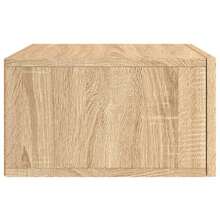 vidaXL Mesa cabeceira mural chêne sonoma 35x35x20 cm - Castanho - Ver 7