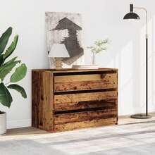 vidaXL Comò angolare vecchio legno 80x41x58 cm legno d'ingénierie - Castano - Visualizzare 3
