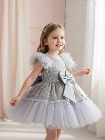 Young Girl' Sleeveless Puffy Dress Flower Girl Dress, Kindergarten Show Costume, Holiday & Vacation Dress, Summer