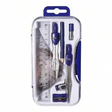 9Pcs Student Drawing Tools Set, PP, Math & Geometric Art Supplies, Includes Compasses, Rulers, Triangles, Protractors, Straightedges, Pencil Sharpeners - Multicolor - View 8