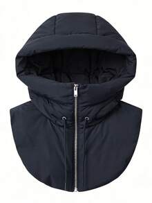 1pc Unisex Detachable Hooded Scarf, Versatile Warm Neck Gaiter For Winter